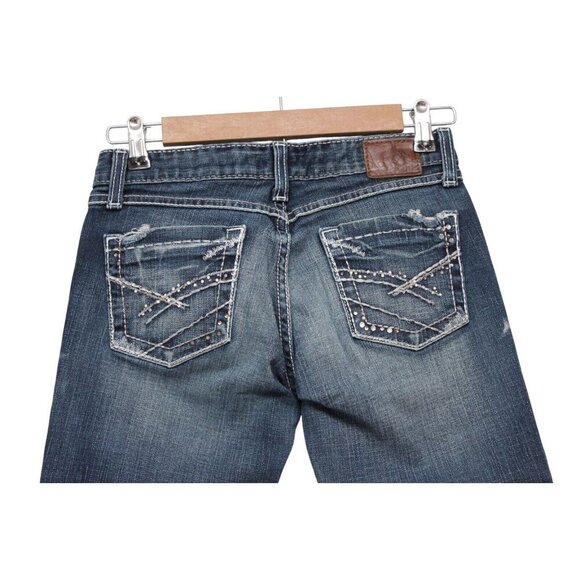 BKE Madison Capri Size 25 Denim Western Rodeo Southwestern Festival Embroidered - Picture 8 of 14